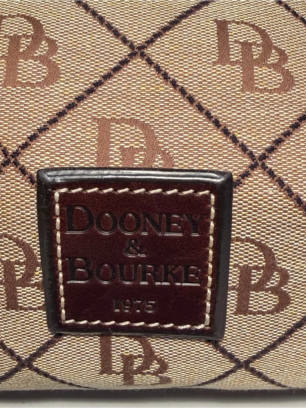 Vintage Dooney & Bourke Signature Monogram Canvas Small Duffle Satchel